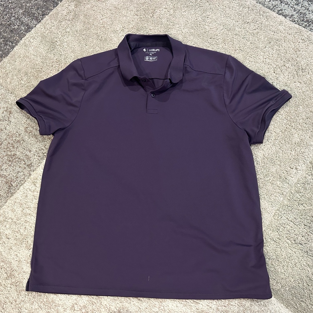Fourlaps Performance Polo Shirt Mens XL Plum Purple RE-UP Athletic Golf